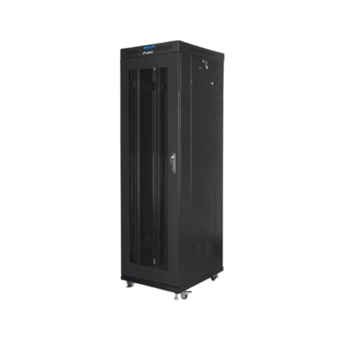 Szafa rack Lanberg 19" 42U 600x1000mm stojąca LCD V2 Drzwi perforowane Czarny.