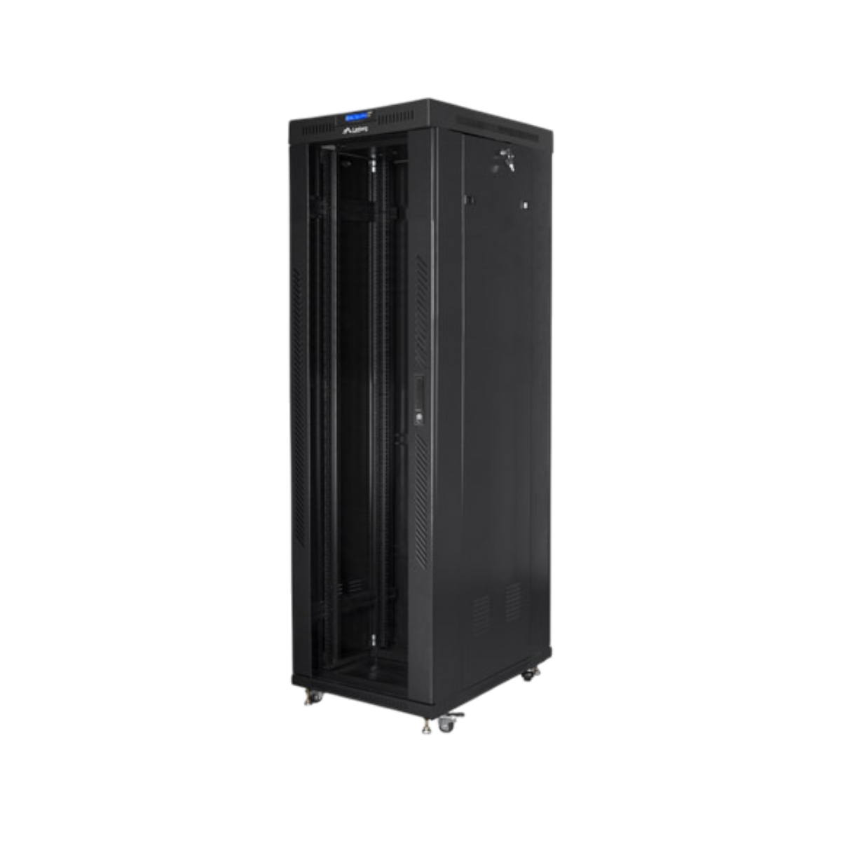 Szafa rack Lanberg 19" 42U 600x1000mm stojąca LCD V2 Drzwi szklane Czarny.