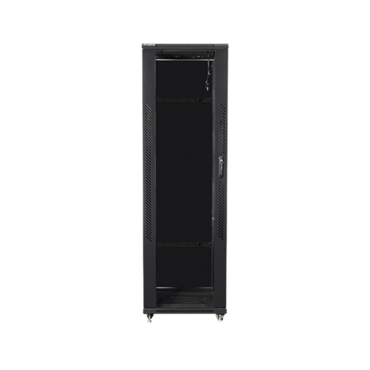 Szafa rack Lanberg 19" 42U 600x800mm stojąca Drzwi szklane Czarny.