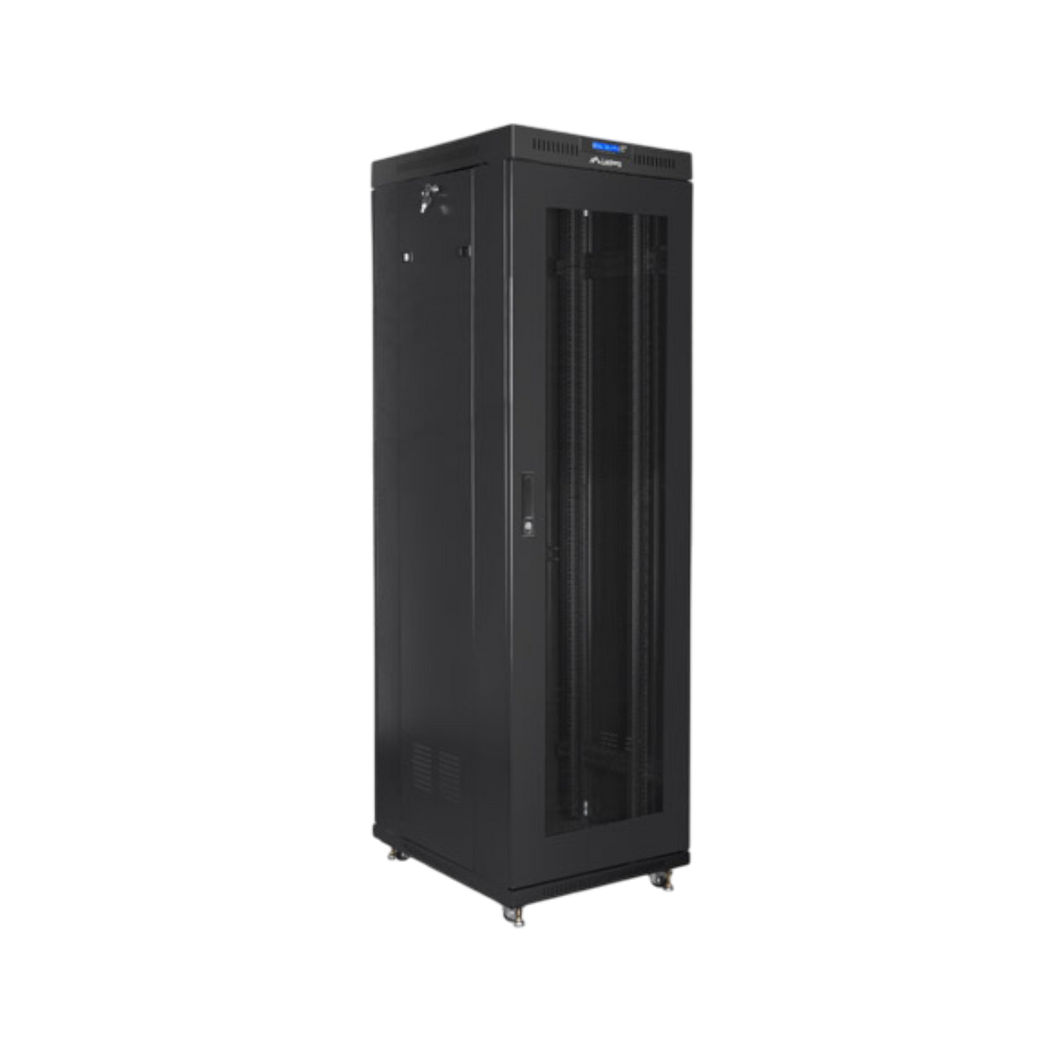 Szafa rack Lanberg 19" 42U 600x800mm stojąca LCD V2 Drzwi perforowane Czarny.