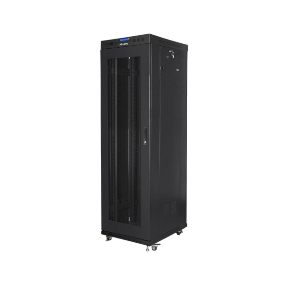 Szafa rack Lanberg 19" 42U 600x800mm stojąca LCD V2 Drzwi perforowane Czarny.