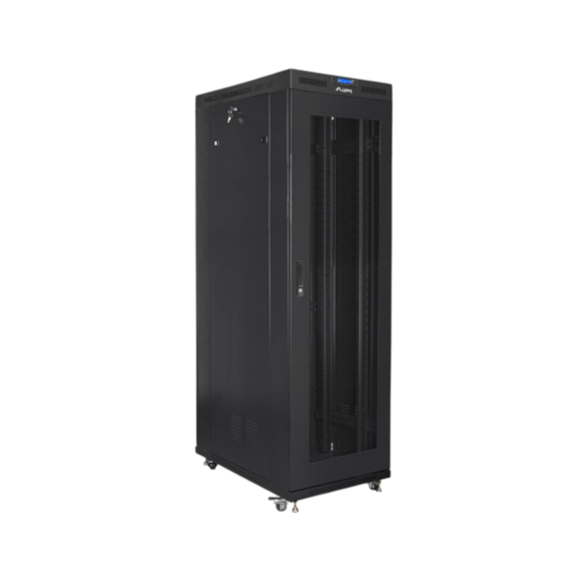Szafa rack Lanberg 19" 42U 800x1200mm stojąca LCD V2 Drzwi perforowane Czarny.