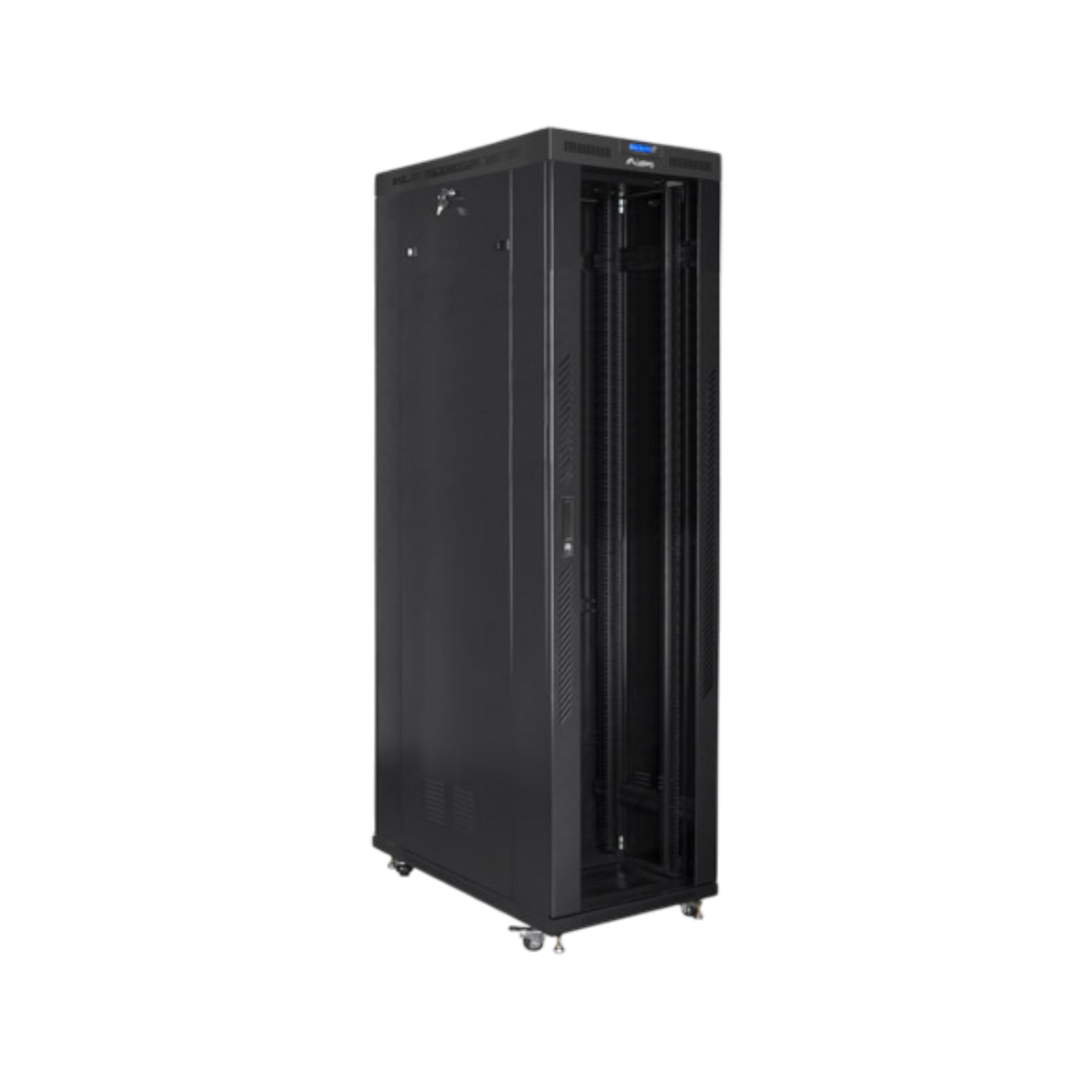 Szafa rack Lanberg 19" 47U 800x1200mm stojąca LCD V2 Drzwi szklane Czarny.