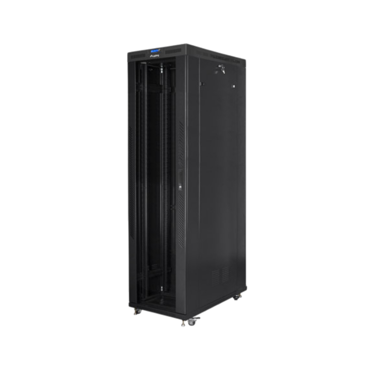 Szafa rack Lanberg 19" 47U 800x1200mm stojąca LCD V2 Drzwi szklane Czarny.