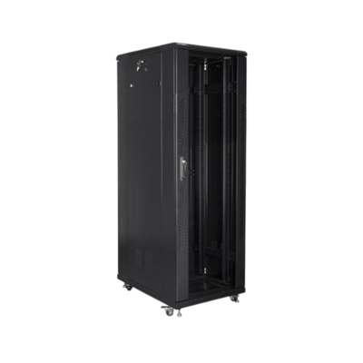 Szafa rack Lanberg 19" 47U 800x800mm stojąca Drzwi szklane Czarny.