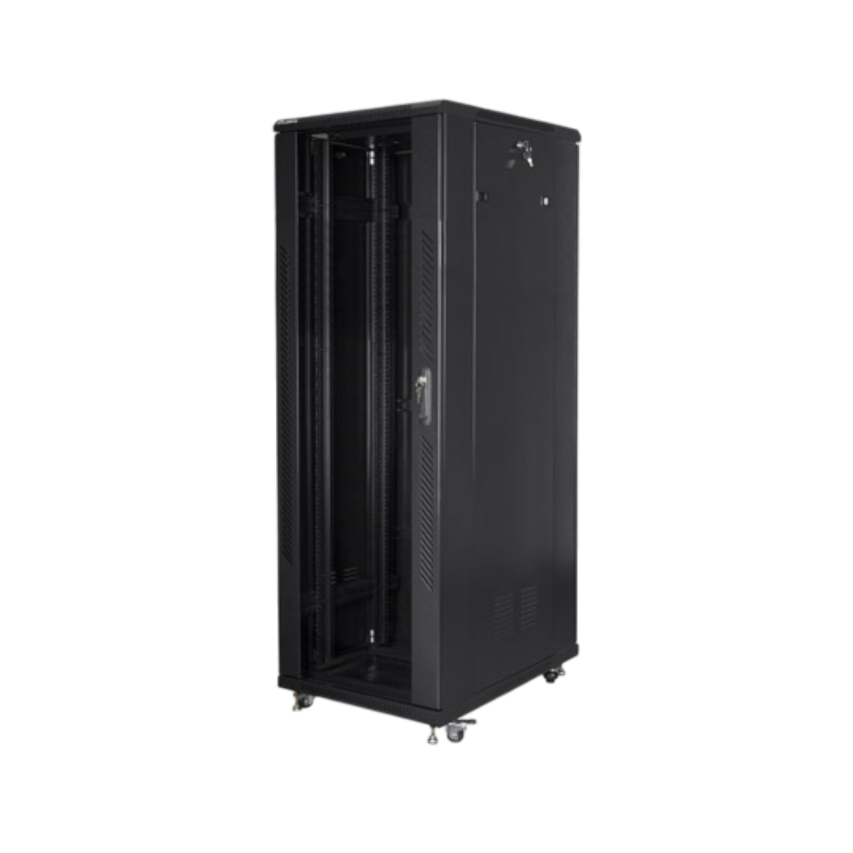Szafa rack Lanberg 19" 47U 800x800mm stojąca Drzwi szklane Czarny.