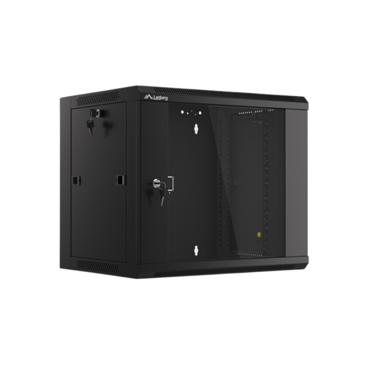 Szafa rack Lanberg 19" 9U 570x450mm wisząca Drzwi szklane Czarny.