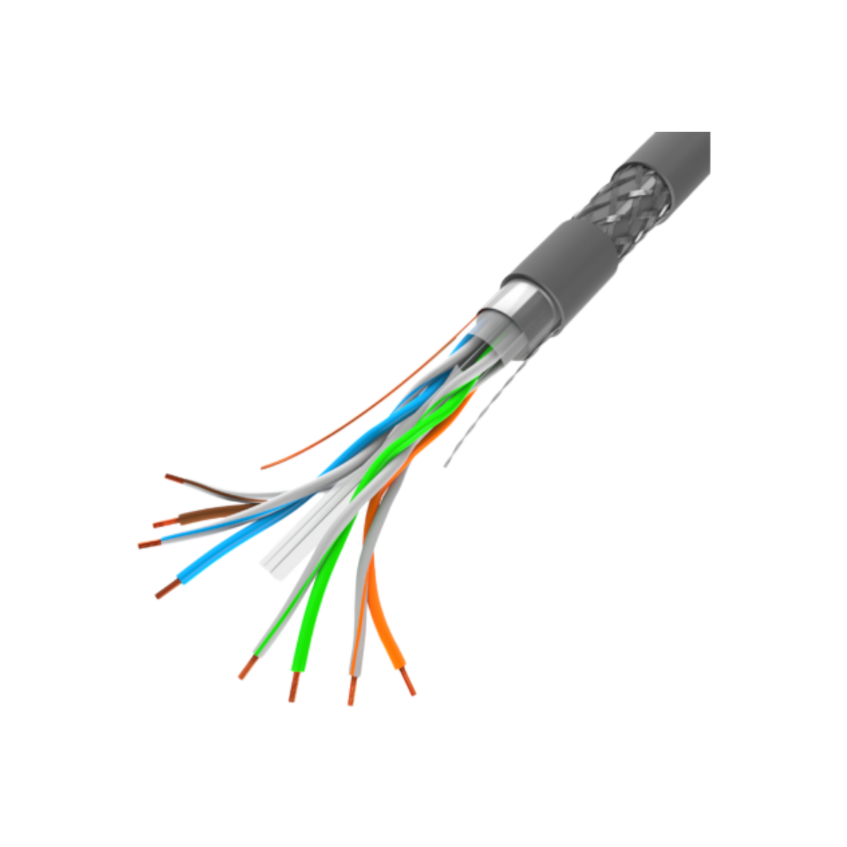 Kabel sieciowy LAN Lanberg SFTP Kat.6 Drut CU Fluke Passed CPR 305m Szary.