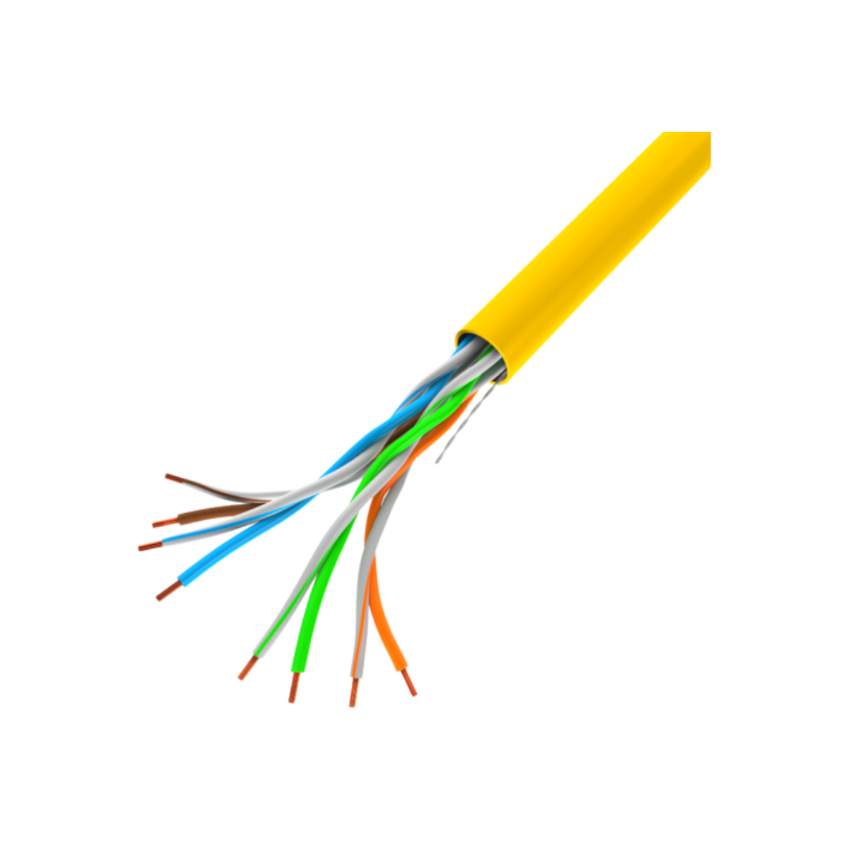 Kabel sieciowy LAN Lanberg UTP Kat.5e Drut CU Fluke Passed 305m Żółty.