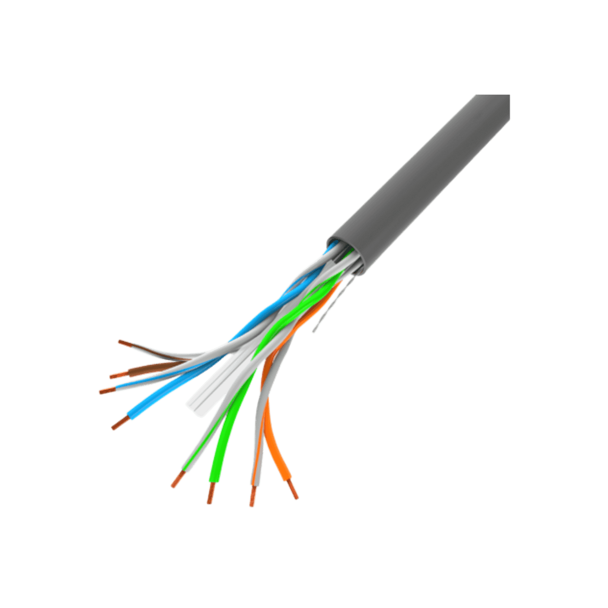 Kabel sieciowy LAN Lanberg UTP Kat.6 Drut CU Fluke Passed CPR 305m Szary.