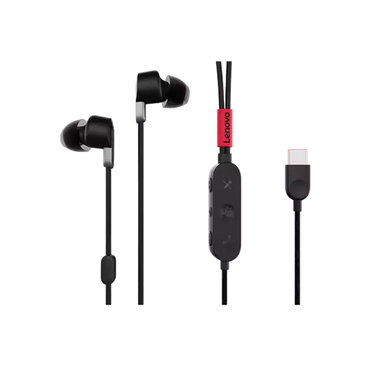 Słuchawki przewodowe douszne Lenovo Go USB-C ANC (MS Teams).
