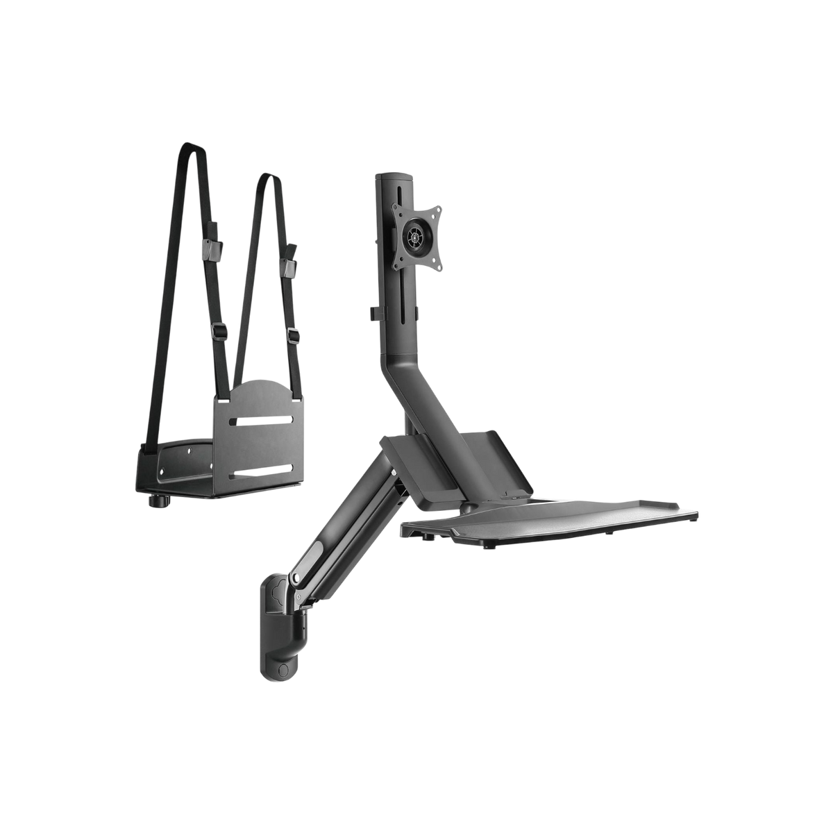 Uchwyt ścienny do monitora i klawiatury z uchwytem na komputer Maclean MC-838 17" - 32" VESA 9kg.