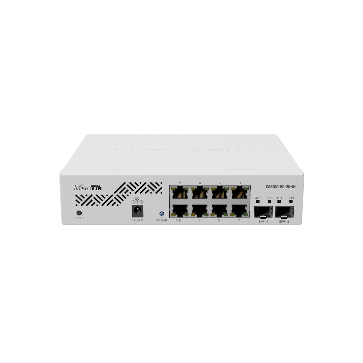 Switch zarządzalny Mikrotik CSS610-8G-2S+IN 8xGbE 2xSFP+ PoE.