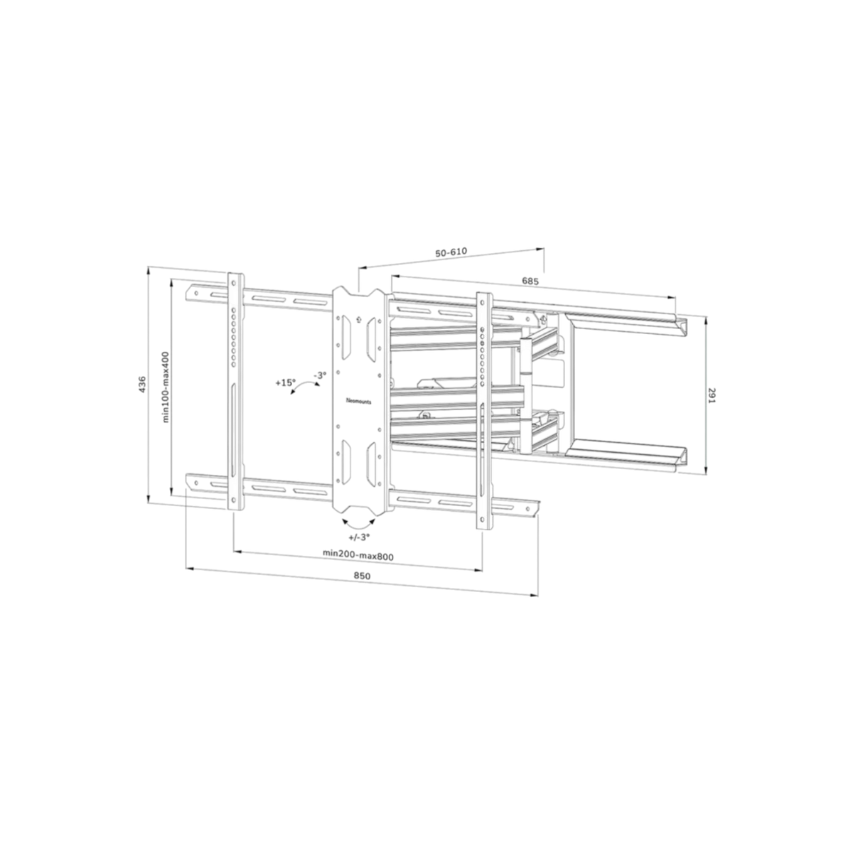 Uchwyt ścienny do TV Neomounts WL40S-850BL18 43" - 86" VESA 60kg.