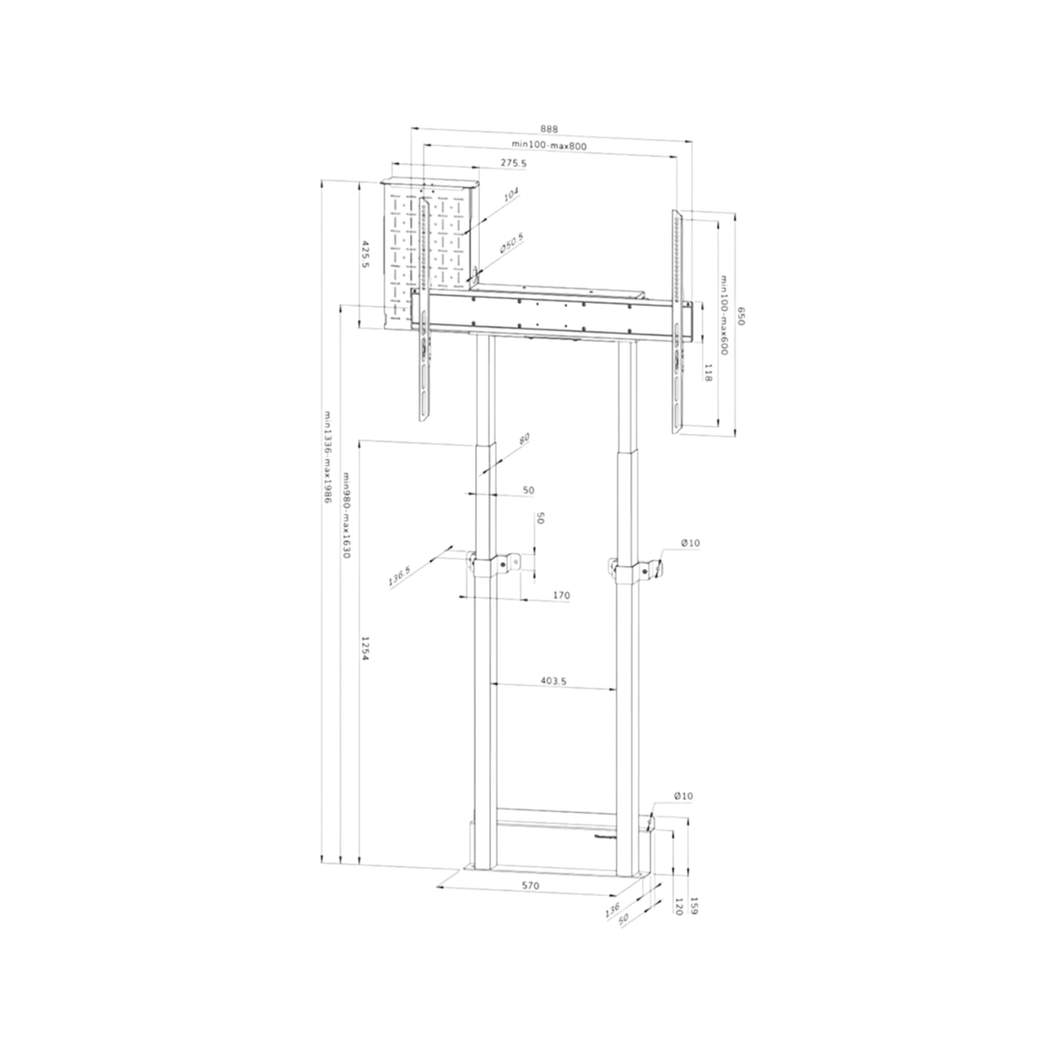 Uchwyt ścienny elektryczny do TV Neomounts WL55-875BL1 55" - 100" VESA 110kg.