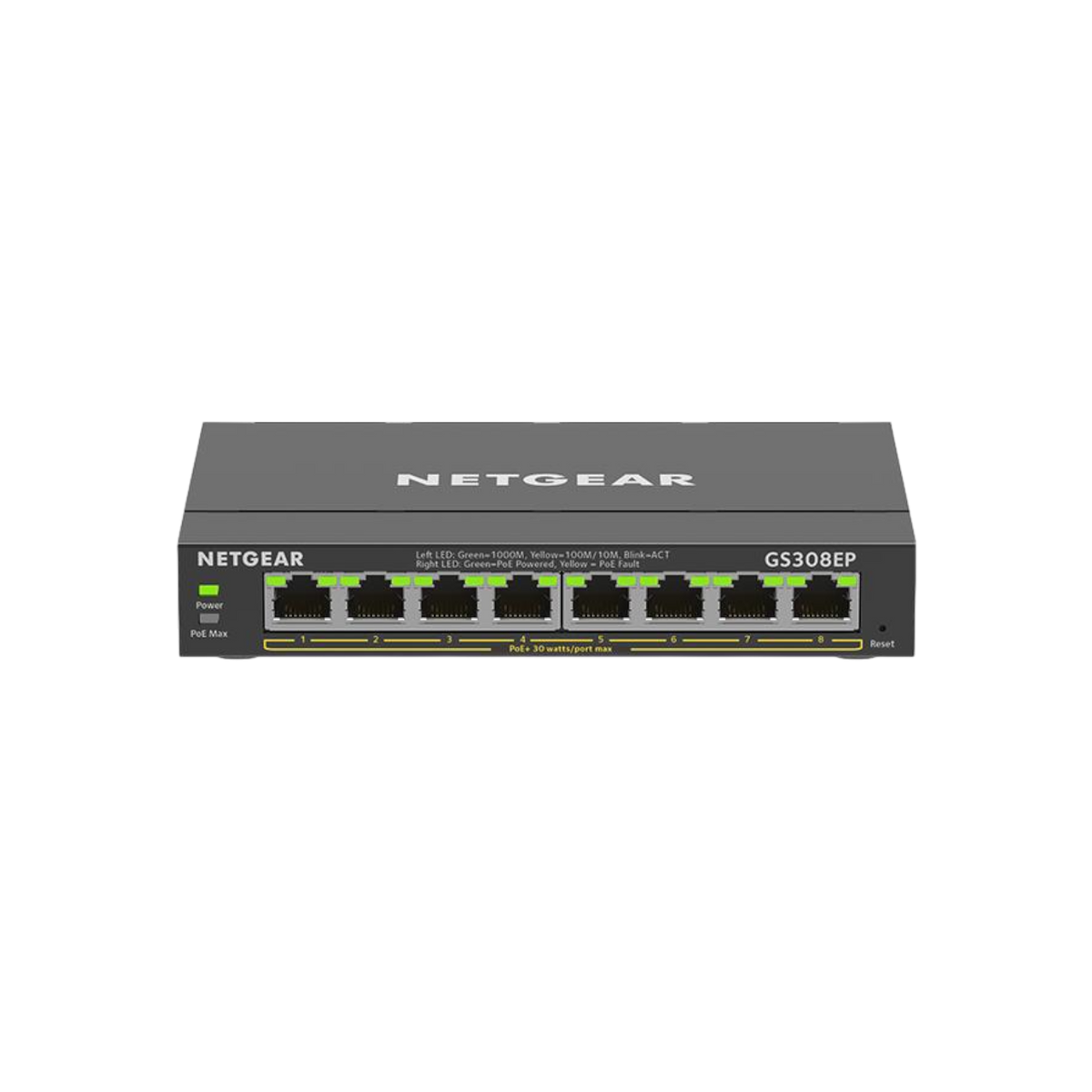 Switch zarządzalny Netgear GS308EP 8xGbE PoE+ 62W.