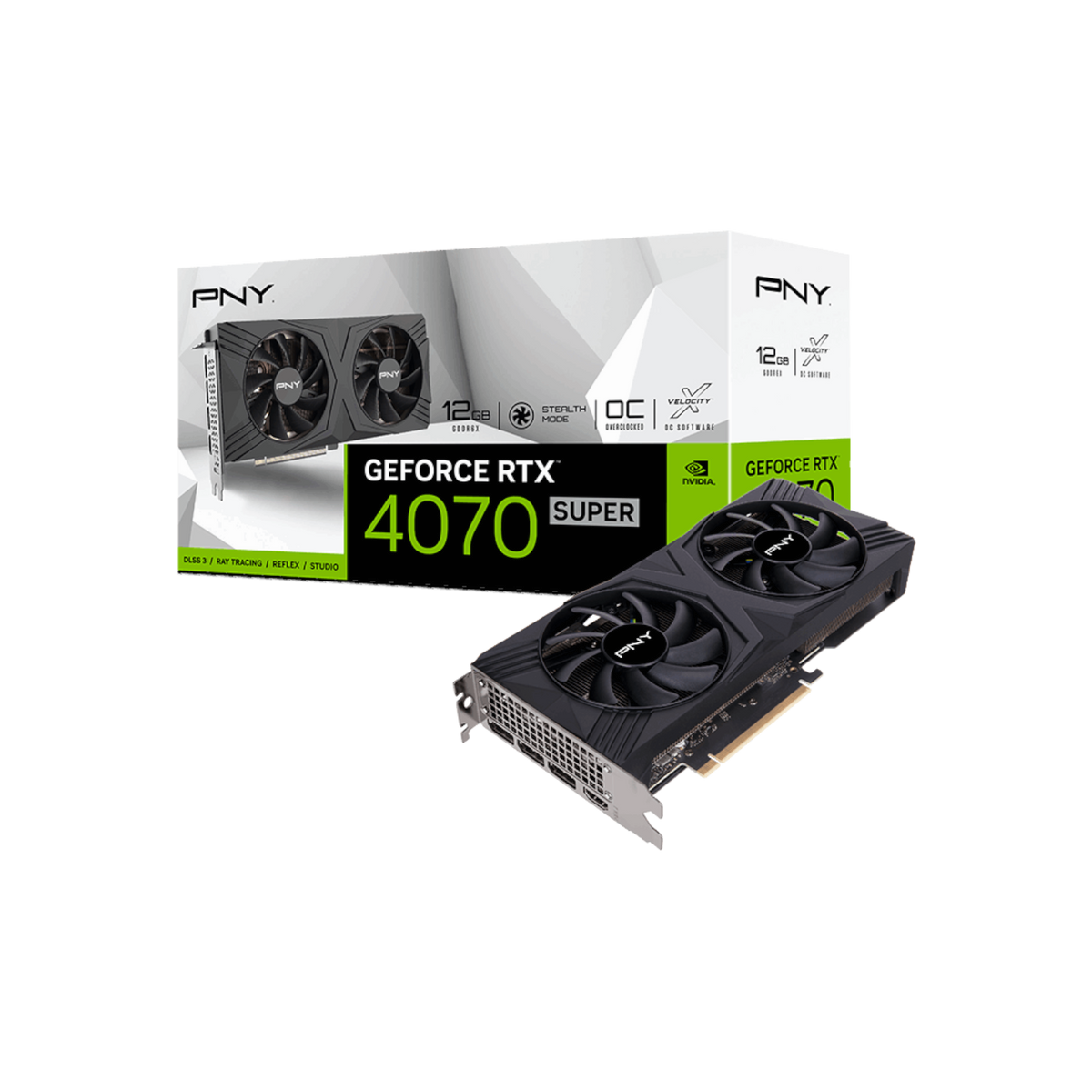 Karta graficzna PNY GeForce RTX 4070 SUPER Verto Dual Fan OC 12GB GDDR6X.
