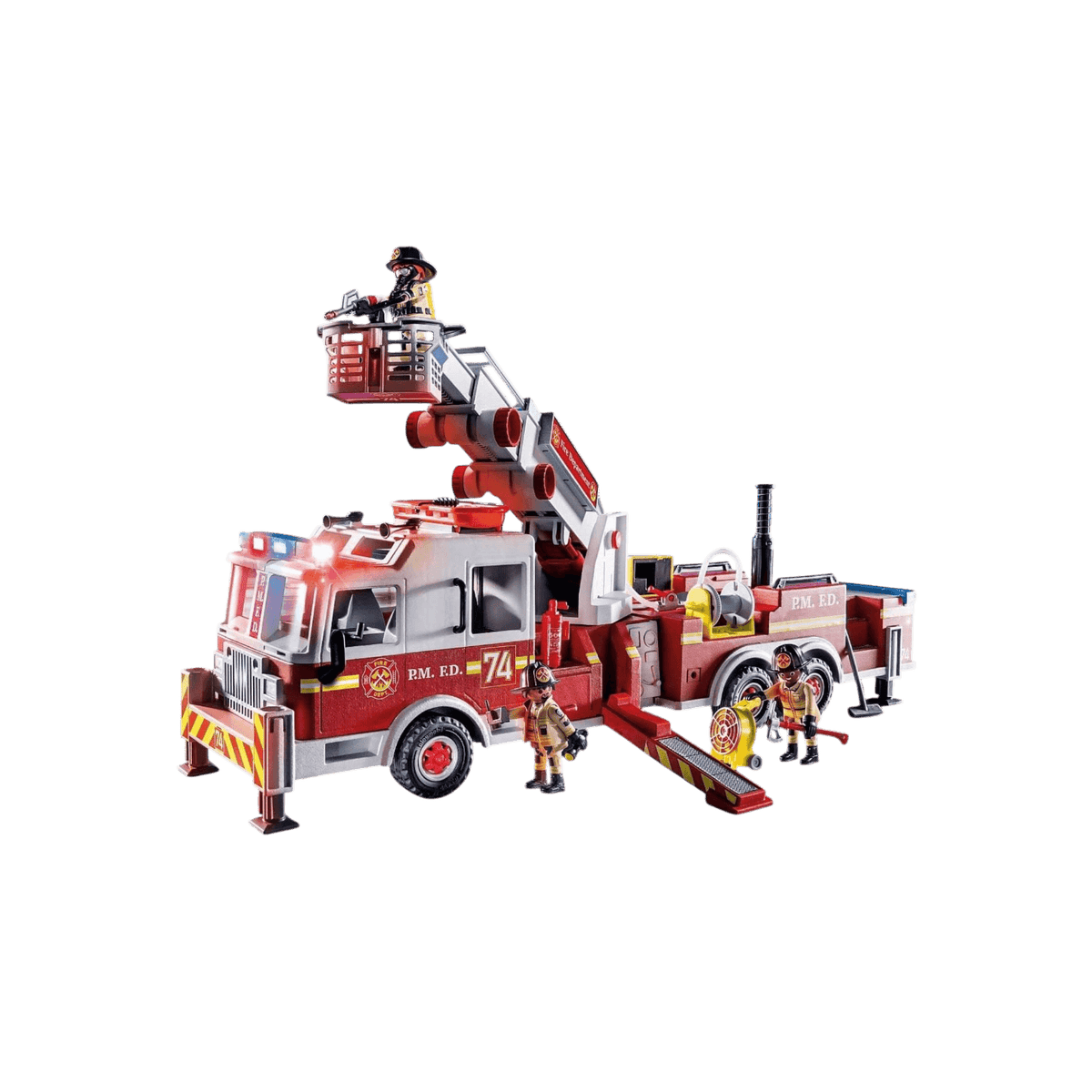 Playmobil Zestaw figurek City Action 70935 Wóz strażacki: US Tower Ladder.