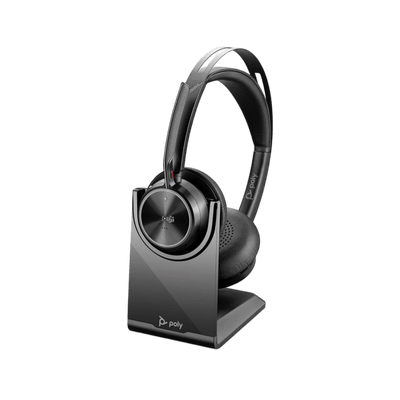 Słuchawki bezprzewodowe nauszne Poly Voyager Focus 2 MS Charge Stand.