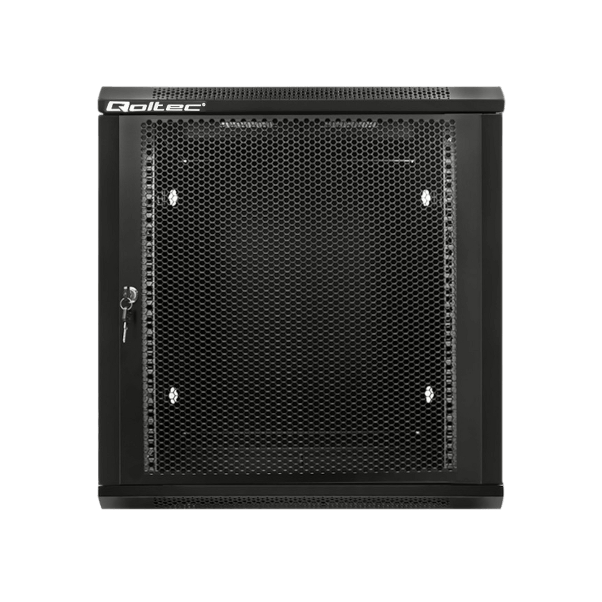 Szafa rack Qoltec 19" 12U 600x635x600mm wisząca Drzwi perforowane Czarny.