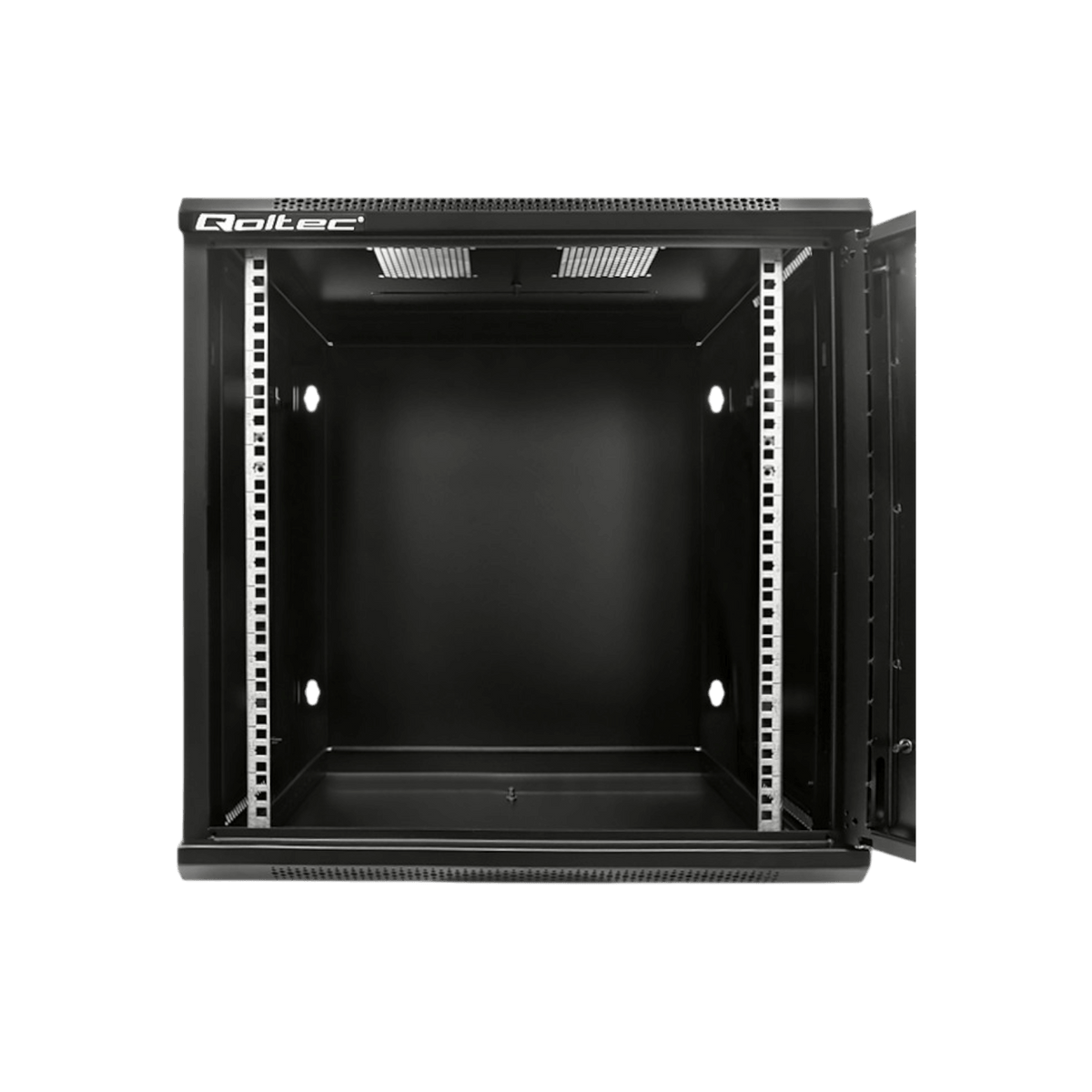 Szafa rack Qoltec 19" 12U 600x635x600mm wisząca Drzwi perforowane Czarny.