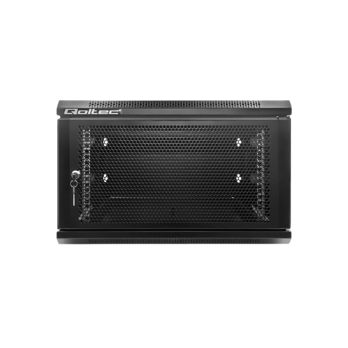 Szafa rack Qoltec 19" 6U 600x370x600mm wisząca Drzwi perforowane Czarny.