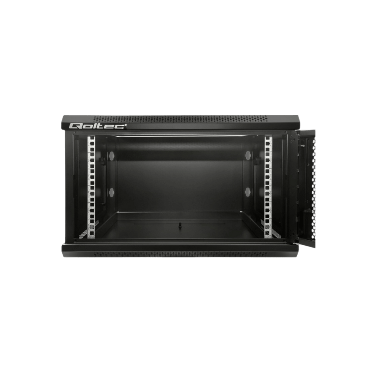 Szafa rack Qoltec 19" 6U 600x370x600mm wisząca Drzwi perforowane Czarny.
