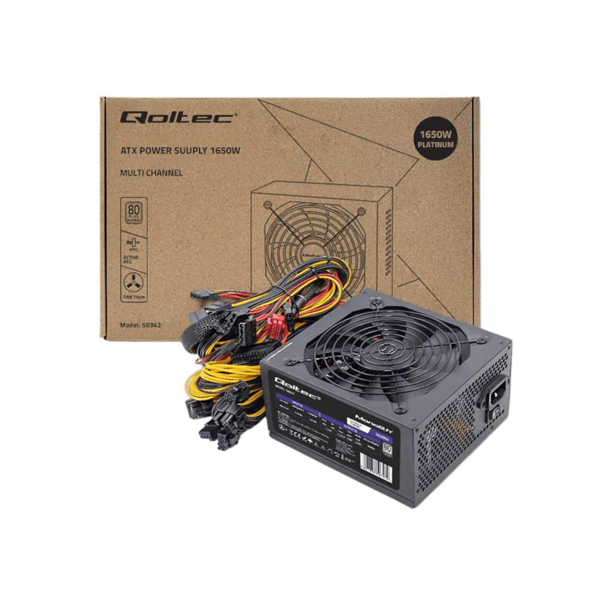 Zasilacz komputerowy Qoltec Monolith 1650W 80 Plus Platinum.