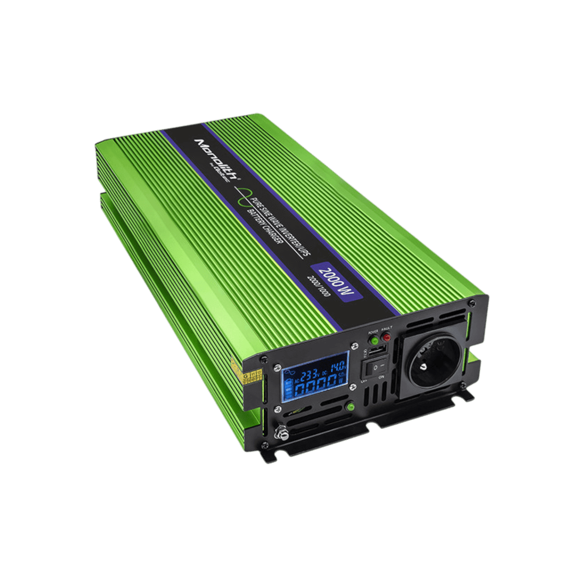 Przetwornica Qoltec Monolith 51942 12V na 230V 1000W/2000W LCD Czysta sinusoida.