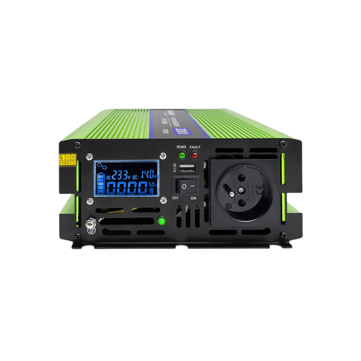 Przetwornica Qoltec Monolith 51942 12V na 230V 1000W/2000W LCD Czysta sinusoida.