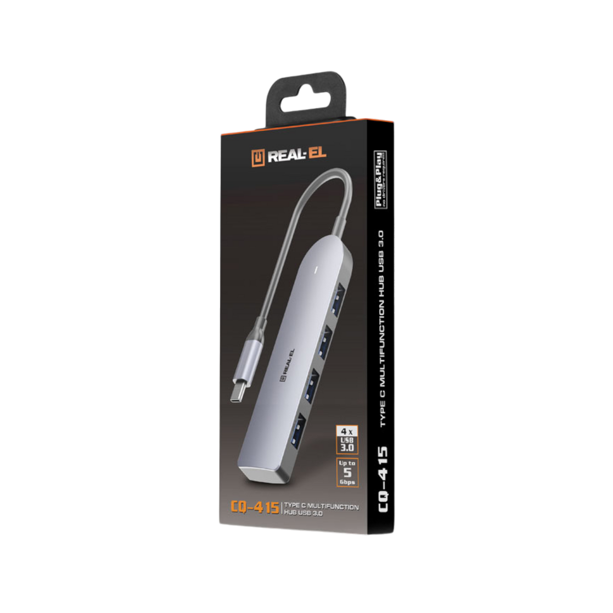Hub USB REAL-EL CQ-415 USB-C USB 3.0.