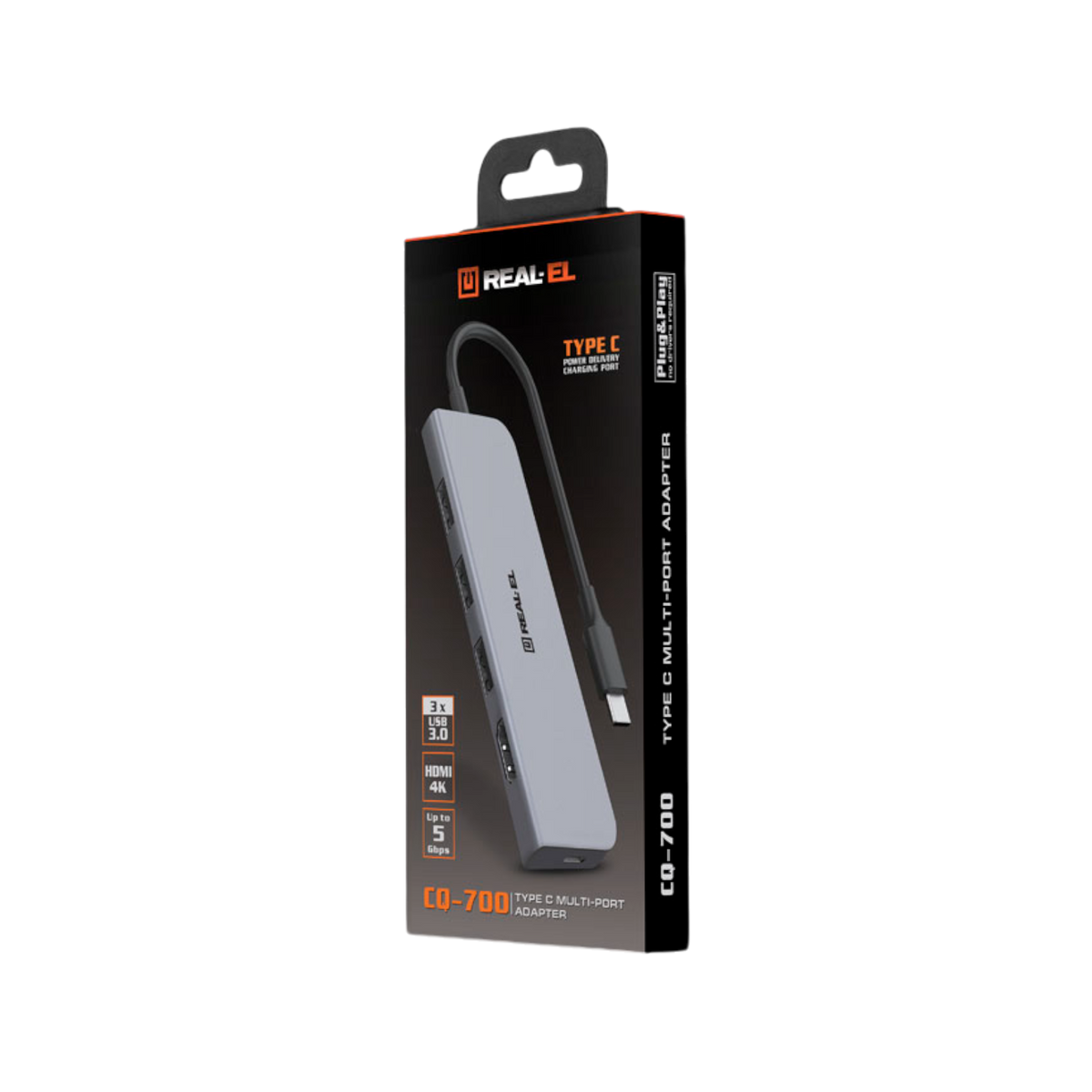 Wielofunkcyjna stacja dokująca REAL-EL CQ-700 USB-C.