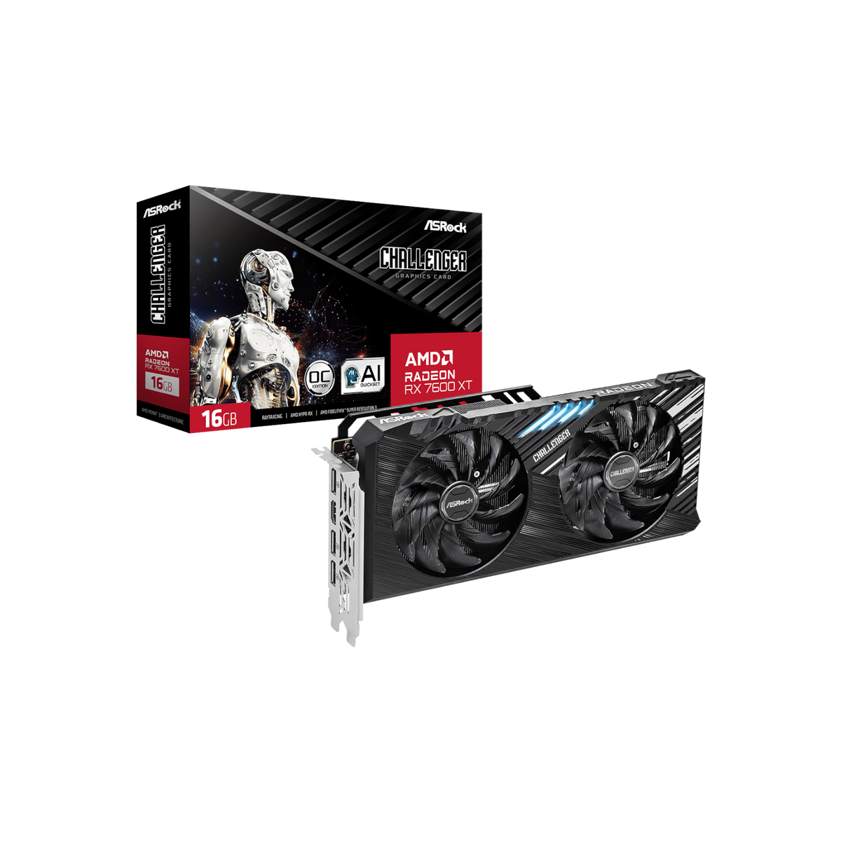 Karta graficzna Asrock Radeon RX 7600 XT Challenger OC 16GB GDDR6.