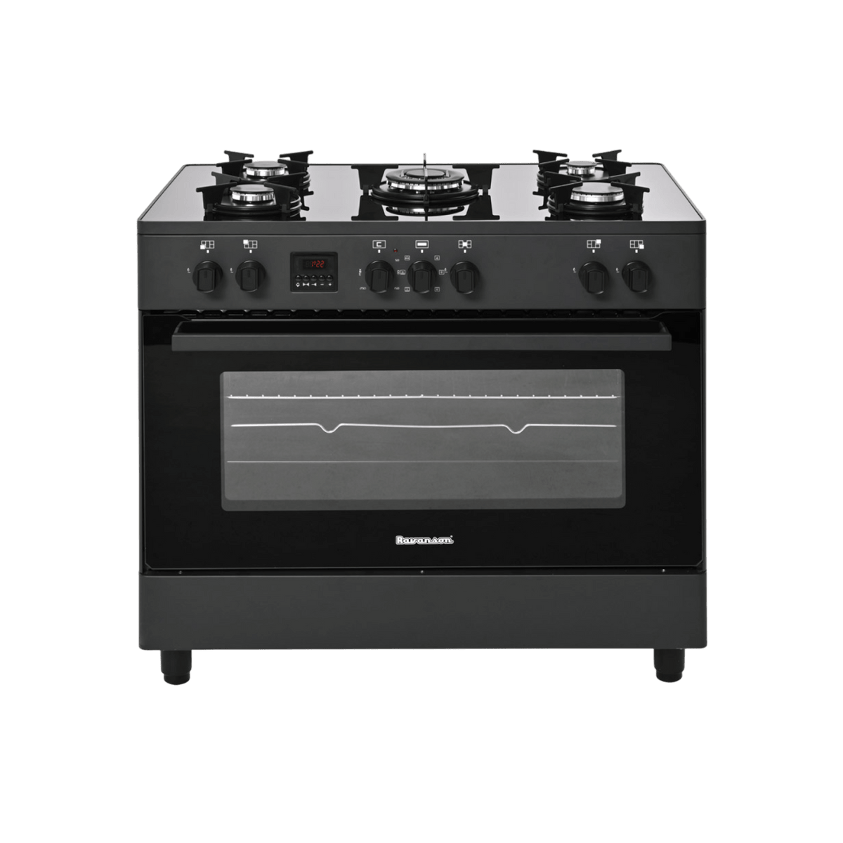 Kuchnia gazowo-elektryczna Ravanson KWGE-K90 Glass Black.