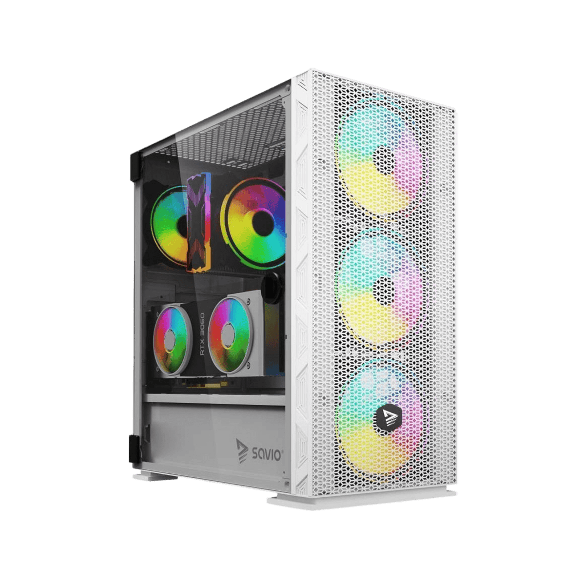 Obudowa Savio Raptor White X1 ARGB Mesh/Glass.