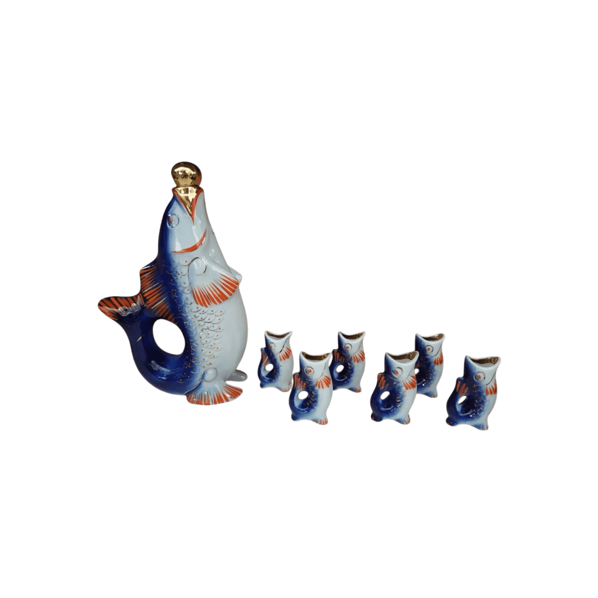 Szklana rybka z porcelany.