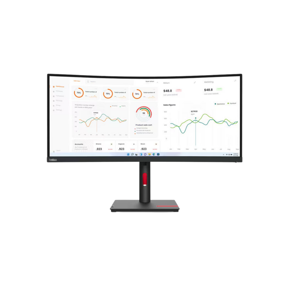 Monitor Lenovo T34w-30 34" VA UWQHD.