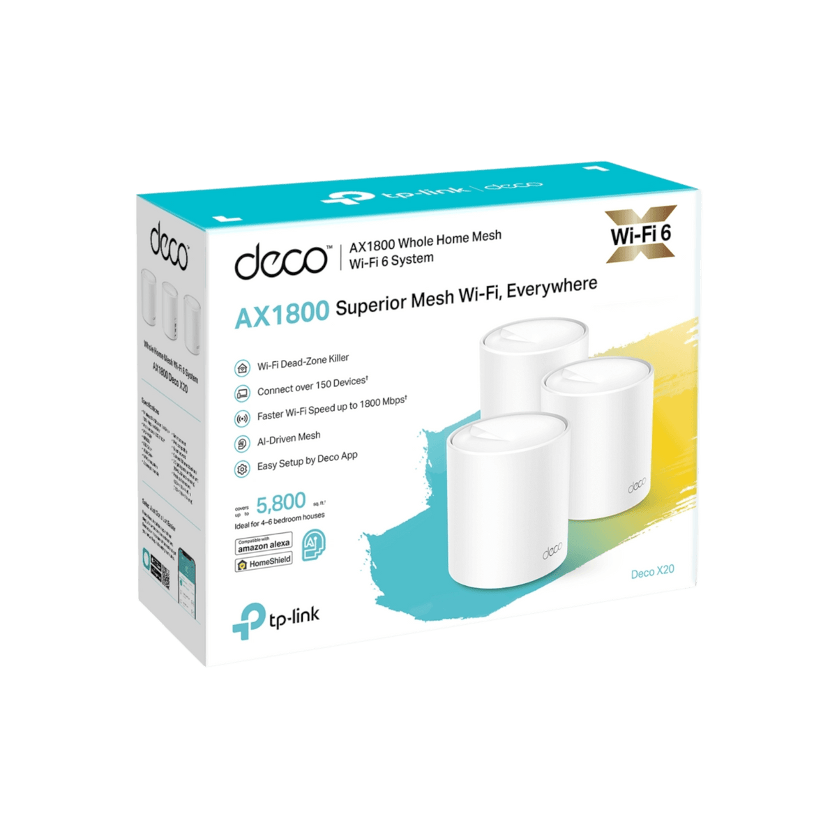 Router TP-LINK Deco X20 System Wi-Fi Mesh AX1800 (3-pak).