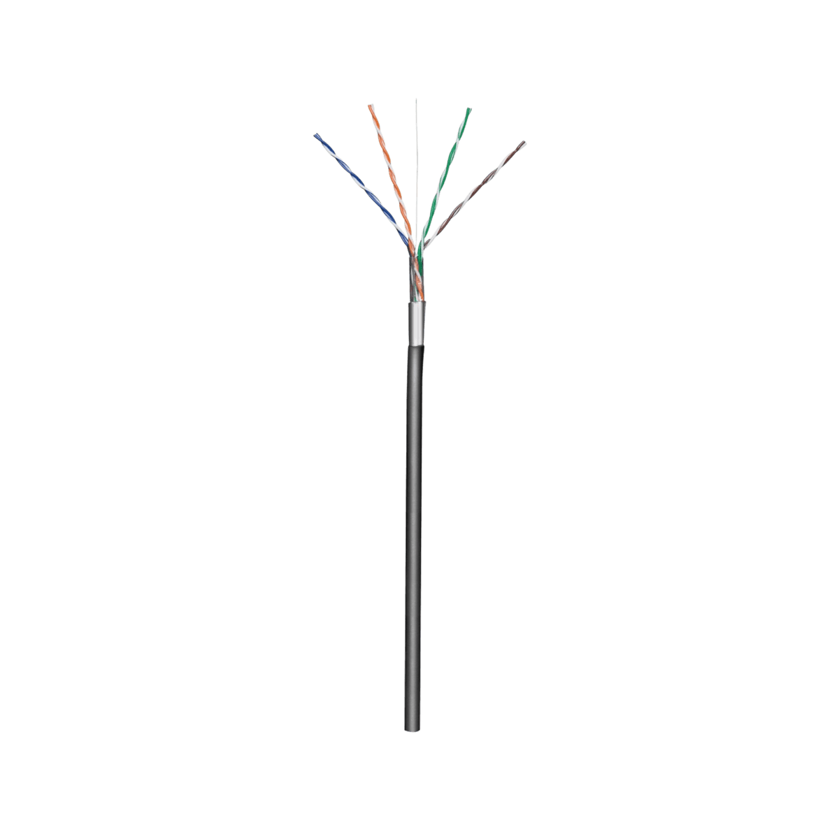 Kabel sieciowy skrętka Techly F/UTP Kat.5e Zewnętrzny Drut CCA 305m Czarny.