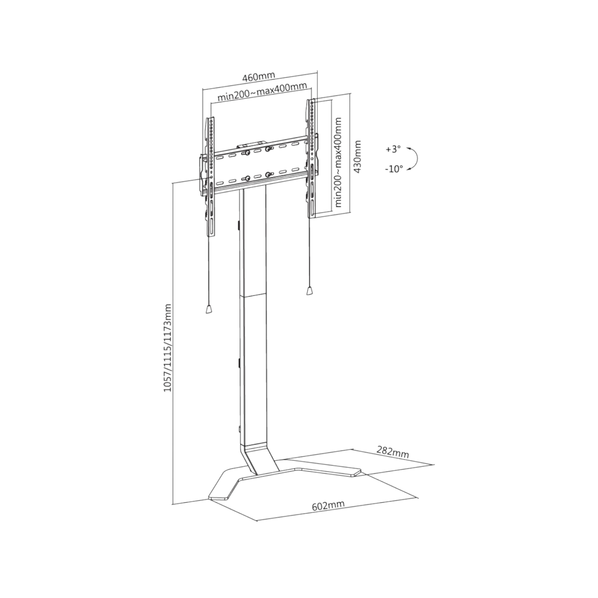 Stojak podłogowy do TV Techly ICA-TR47 32 – 70" VESA 40kg.