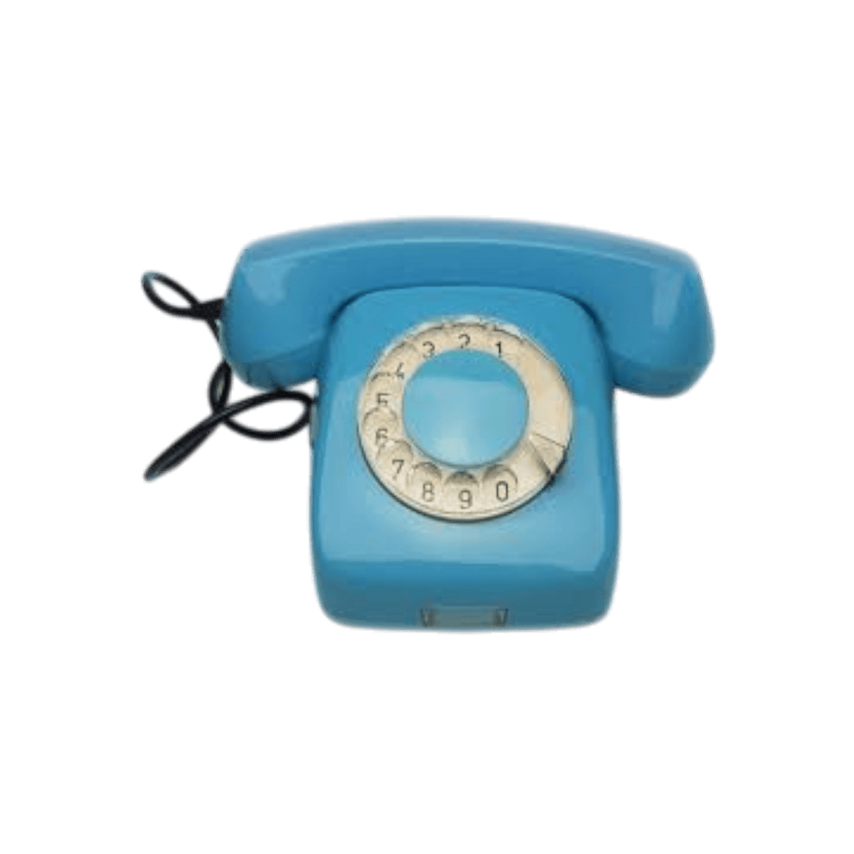 Telefon stacjonarny z obrotową tarczą.