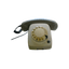 Telefon stacjonarny z obrotową tarczą.