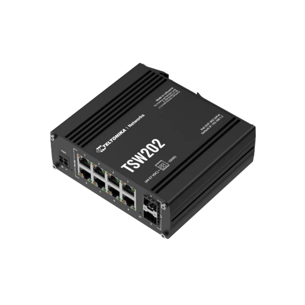 Switch zarządzalny Teltonika TSW202 8xGbE 2xSFP PoE+.