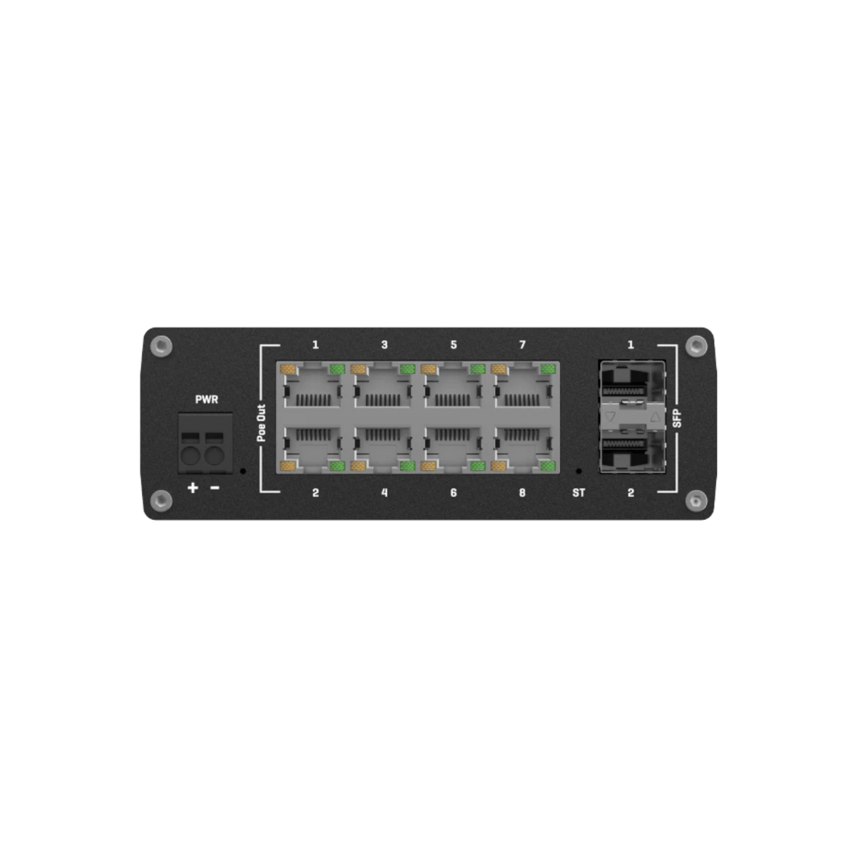Switch zarządzalny Teltonika TSW202 8xGbE 2xSFP PoE+.