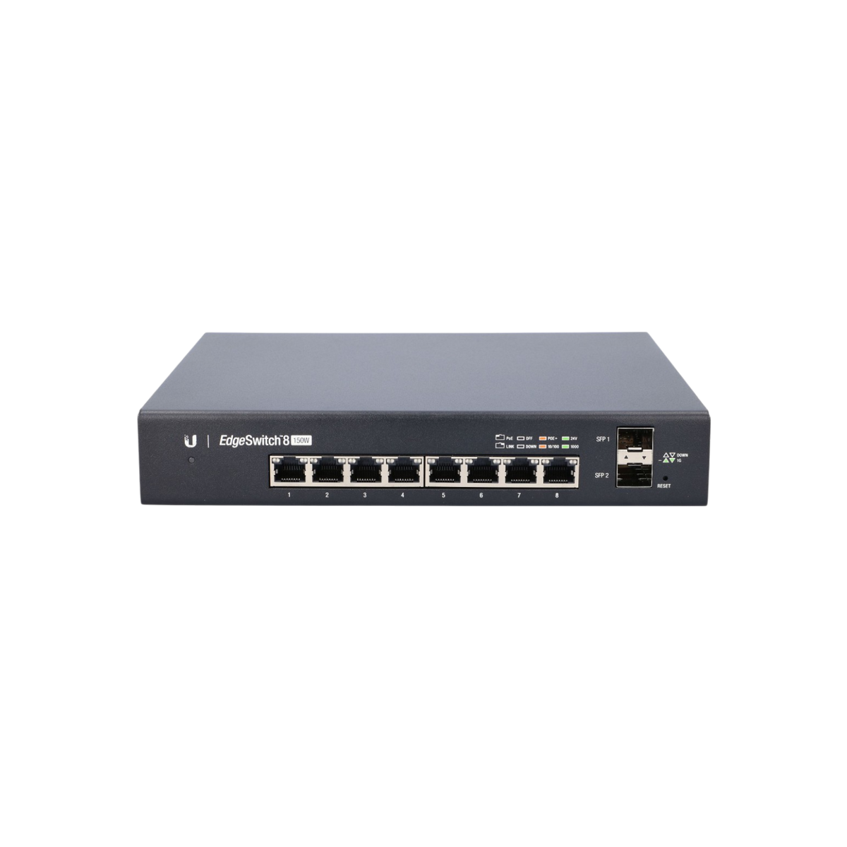 Switch zarządzalny Ubiquiti ES-8-150W 8xGbE 2xSFP PoE.