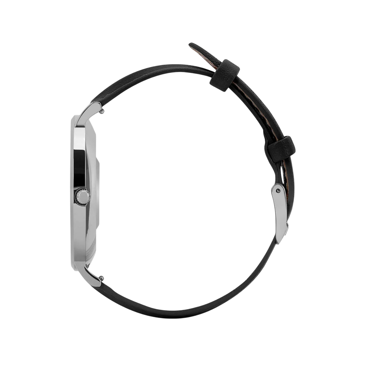 Smartwatch Garett Verona Srebrno-czarny skórzany.