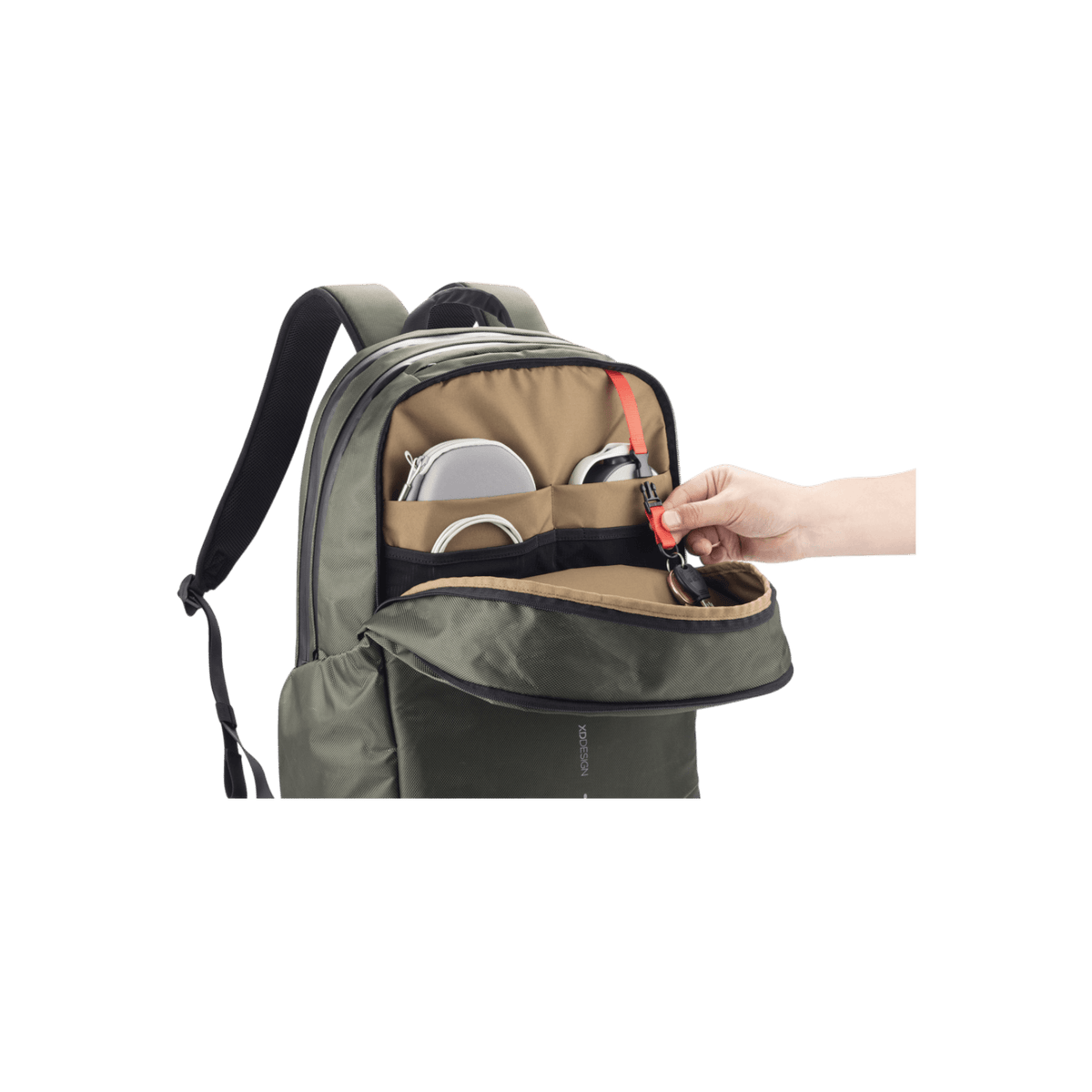 Plecak na laptopa 17" antykradzieżowy XD DESIGN Bobby Explore Oliwkowy.