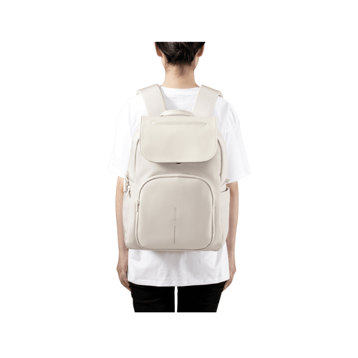 Plecak na laptopa 16" miejski antykradzieżowy XD DESIGN Soft Daypack Beżowy.
