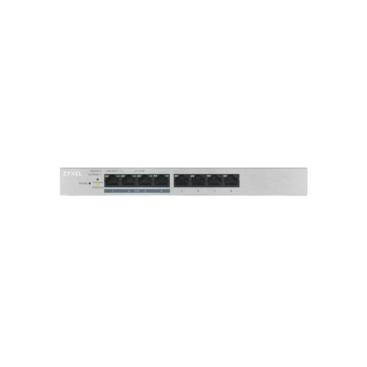 Switch zarządzalny Zyxel GS1200-8HPv2 8xGbE PoE+ 60W.
