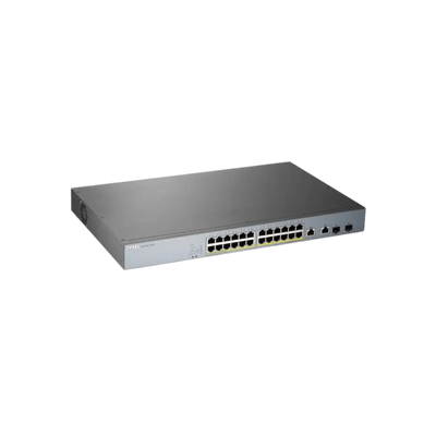 Switch zarządzalny Zyxel GS1350-26HP 24xGbE PoE+ 2xSFP Combo CCTV 375W.
